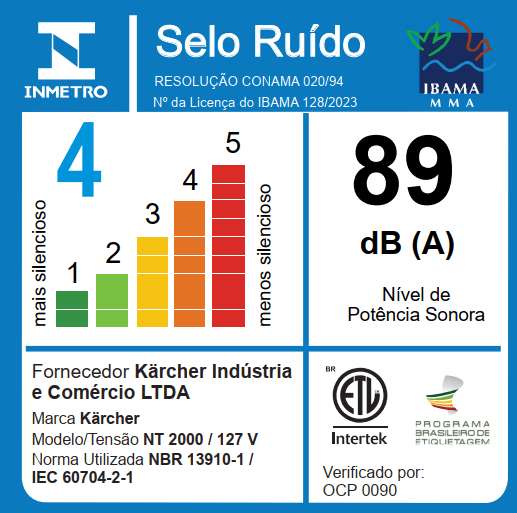 Aspirador de Pó e Líquidos NT 2000